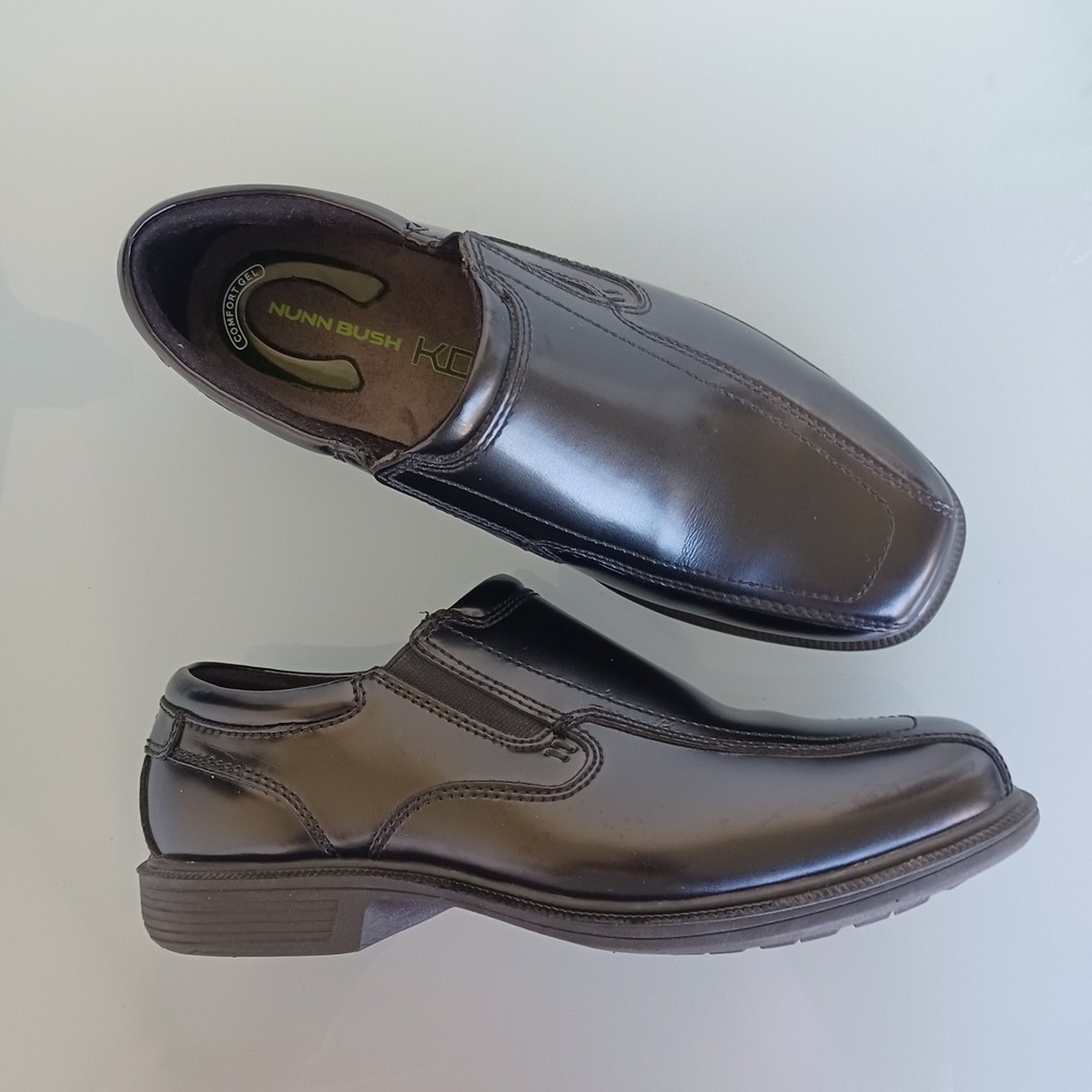 Nunn Bush Kore Mens Black Leather Slip On Dress‎ Shoes Loafers 84357-001 8XW